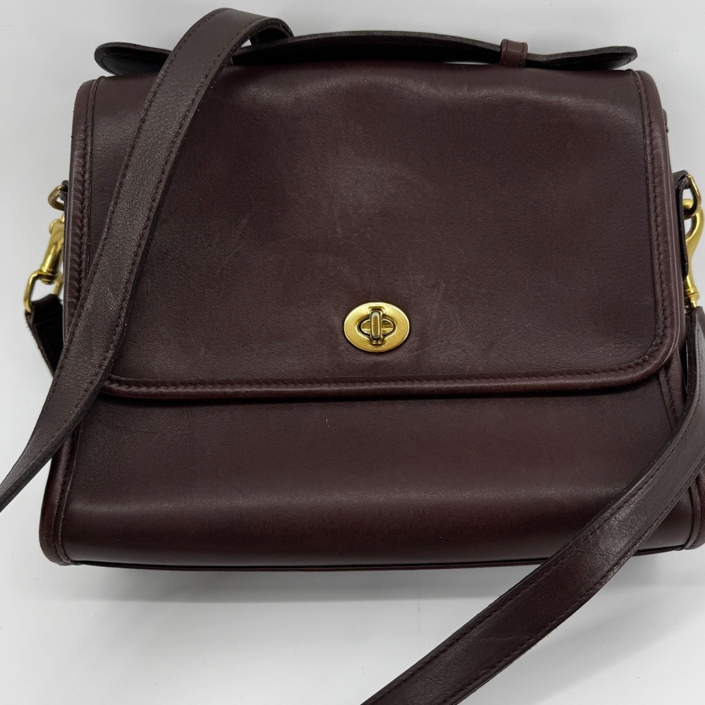 Vintage Coach Mahogany Brown Court Bag Convertible Crossbody 9870 Rare EUC - Picture 10 of 16
